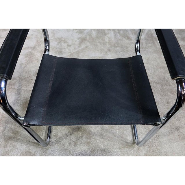Black Chromed Metal Chair in Black Leather by Breuer, 1970 For Sale - Image 8 of 18
