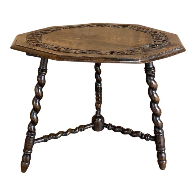 Antique 9Sided Barley Twist End Table Chairish
