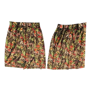 Vintage Floral Design Curtains- a Pair