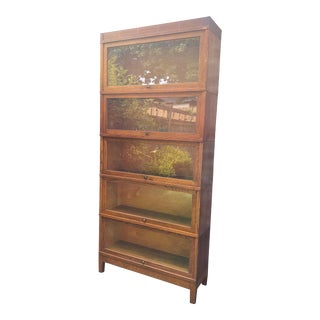 Early 20th Century Globe Wernicke 5 Stack Quarter Sawn Oak Barrister Bookcase in Original Finish For Sale