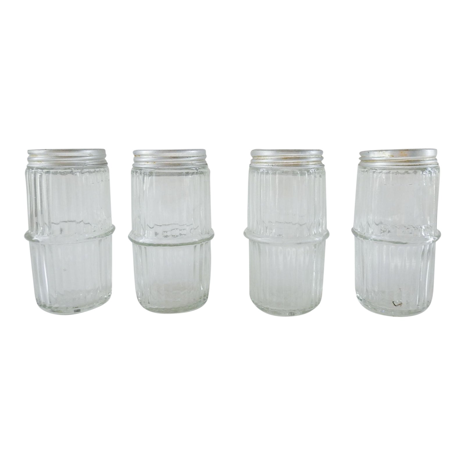 Vintage Hoosier Ribbed Glass Jars Set of 4 Chairish