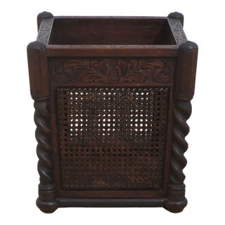 Paine Magazine Rack W. Cane Sides For Sale