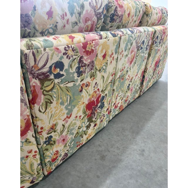 Wood Contemporary Carlton Modular Floral Sectional For Sale - Image 7 of 17