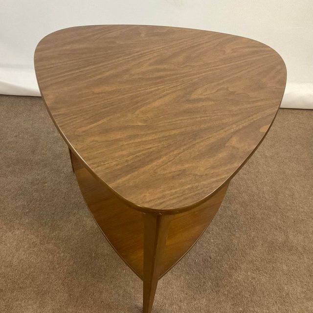MidCentury Modern Mersman Guitar Pick Walnut Side Table. Chairish