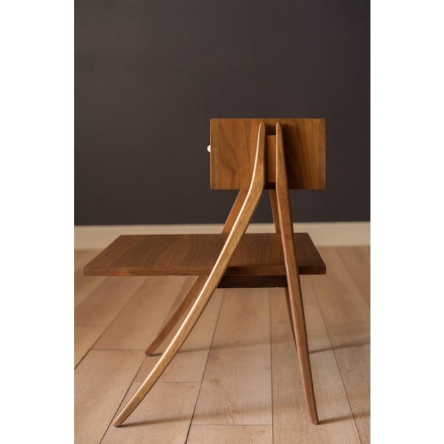 Pair of Vintage Kipp Stewart Walnut Floating Nightstands by Drexel Declaration For Sale - Image 9 of 18