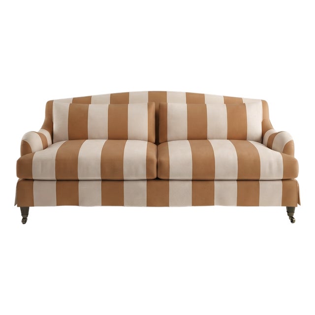 Sophie Conran Felix 3 Seater Sofa in Caramel Wide Stripes For Sale