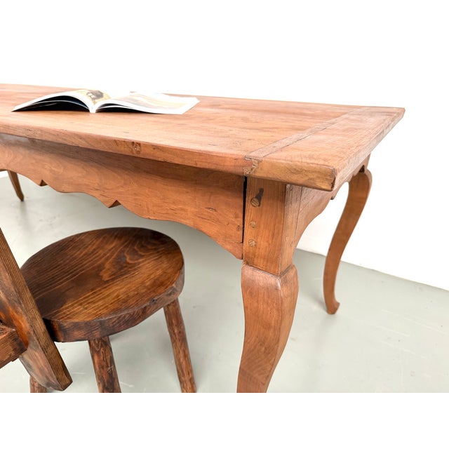 Wood Large Cherrywood Farmhouse Table, 1900s For Sale - Image 7 of 18