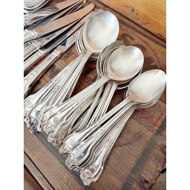 1960s Silver Plated Flatware Service for 10 From the Fontainebleau Hotel Miami Beach - 60 Piece For Sale - Image 9 of 12