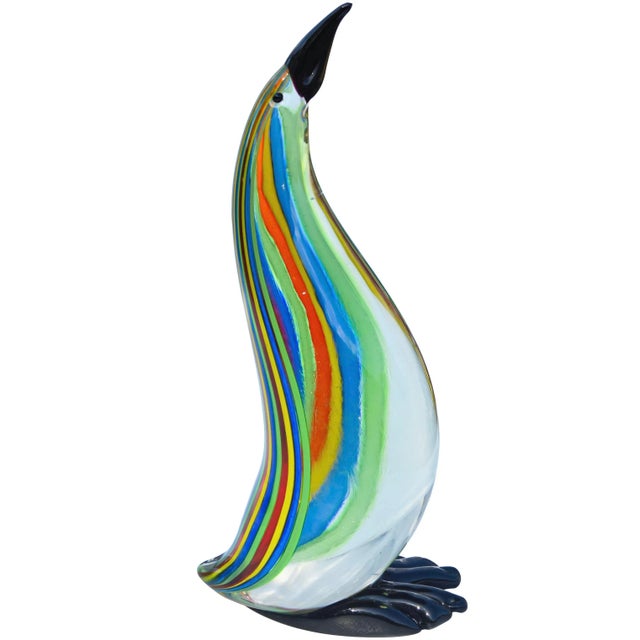 Rustic European Mid-Century Licio Zanetti Murano Italian Art Glass Penguin Figurine For Sale - Image 3 of 10