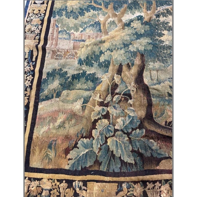 17th Century Large Antique Early 17th Century French Verdure Landscape Tapestry With Birds For Sale - Image 5 of 9