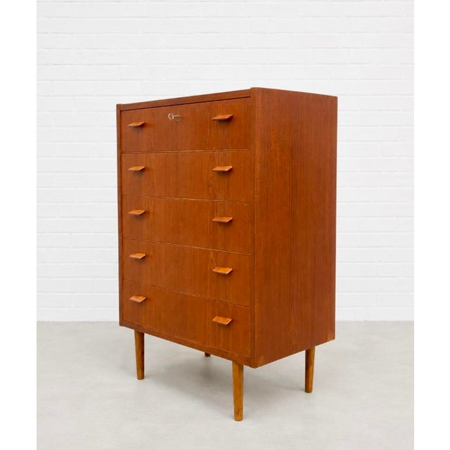 Poul Volther Mid Century Modern Danish Teak Highboy / Dresser by Poul Volther, C. 1960s For Sale - Image 4 of 16