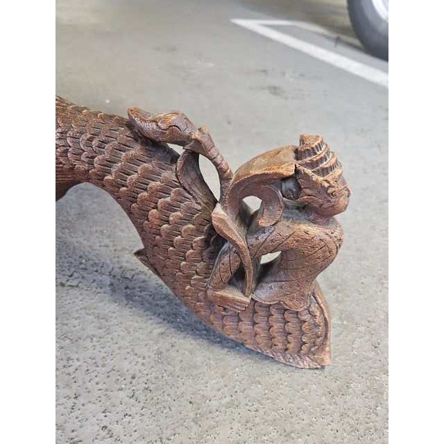 Brown 1910s Antique Burmese Heavily Carved Occasional Table For Sale - Image 8 of 12