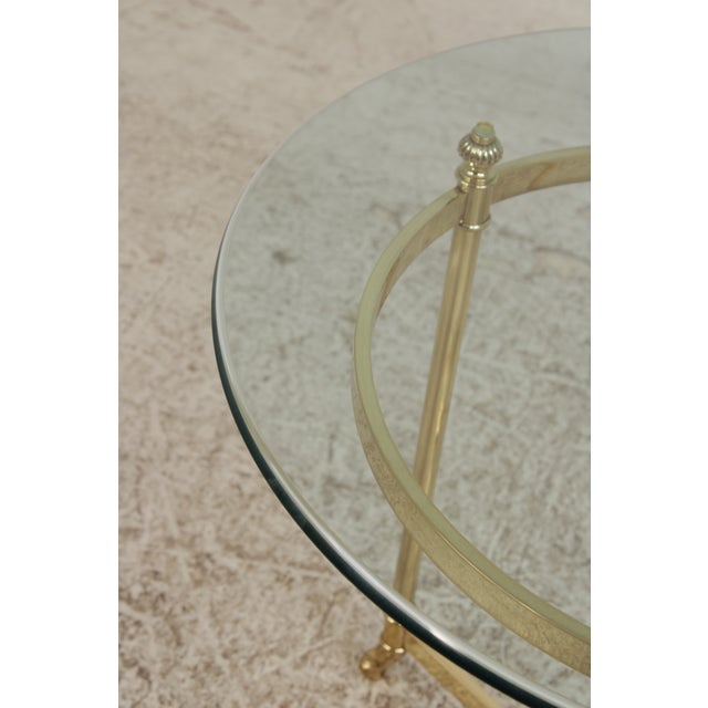 Pair of Brass & Glass Round End Tables For Sale - Image 13 of 14