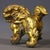 Antique Gilt Bronze Guardian Lion – 3.1" Foo Dog Statue With Verdigris Patina For Sale - Image 4 of 9