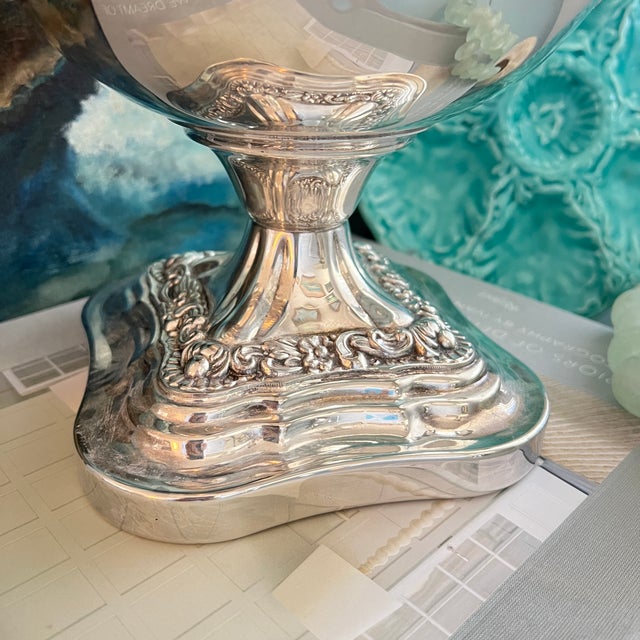 Metal Vintage Silverplate Trophy Cup Champagne Bucket by Birmingham Silver Co. For Sale - Image 7 of 12