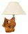 Freeform Table Lamp in Hand-Carved Olive Wood, France, 1950s For Sale