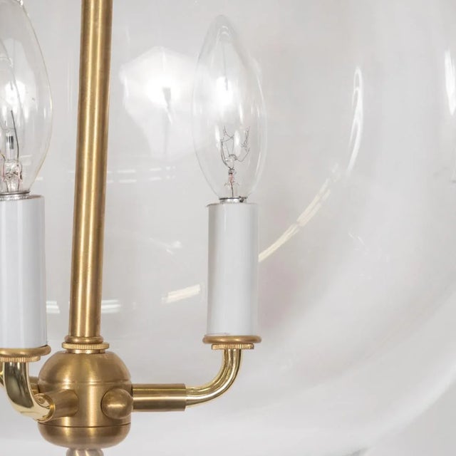 Not Yet Made - Made To Order "Fishbowl" Glass and Brass Pendant For Sale - Image 5 of 8