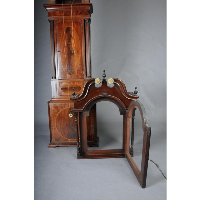 Antique English Grandfather Clock in Mahogany, 18th Century For Sale - Image 10 of 18