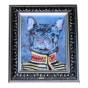 Contemporary Judy Henn French Bull Dog Frenchie Dog Print Tabletop Frame