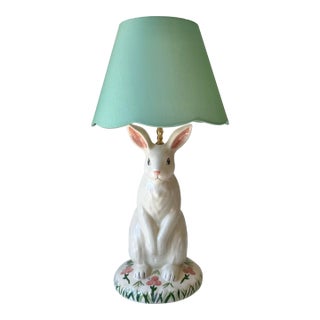 Late 20th Century Ceramic Bunny Rabbit Table Lamp For Sale