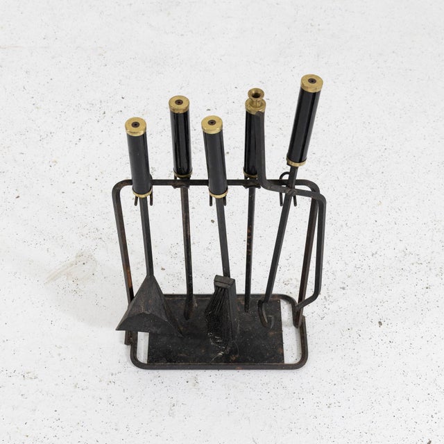 Afra & Tobia Scarpa Fireplace Set by Afra and Tobia Scarpa for Dimensione Fuoco, 1970s, Set of 5 For Sale - Image 4 of 8
