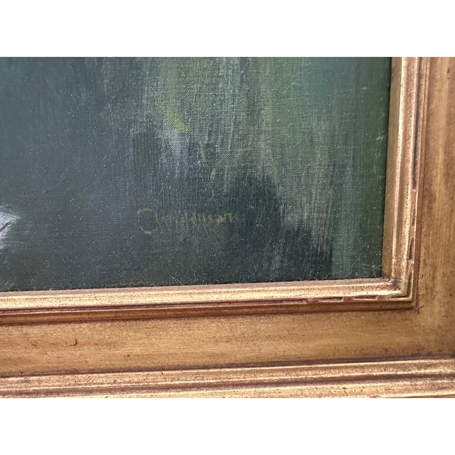 Oil Painting of New England Landscape Showing a Stream in a Forest With a 2-5/8" Wide Gold Frame. Painted by Curtis Hanson Between 1949-2017. For Sale - Image 9 of 9