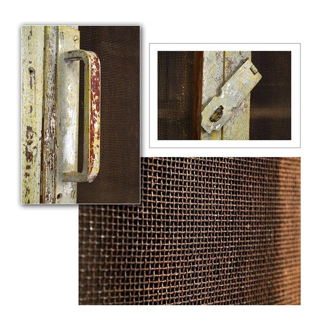 Glass Cabinet with 2 Drawers in Patinated Wood For Sale - Image 5 of 7