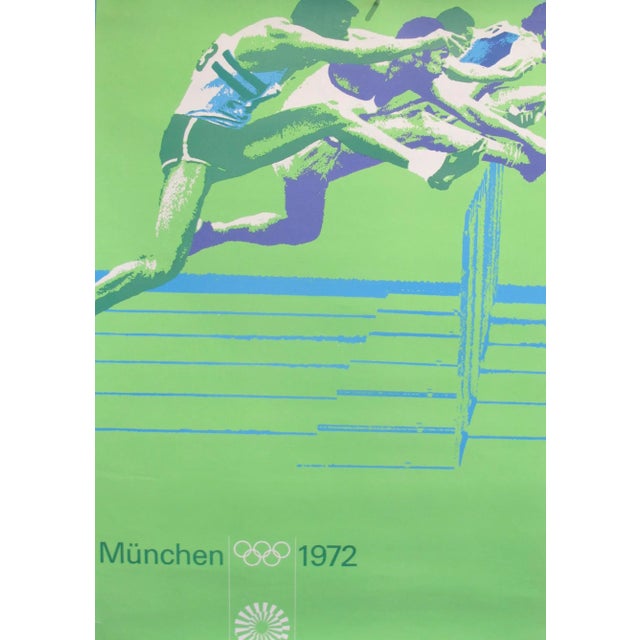 Original Vintage 1972 Munich Olympic Poster, Athletics (Hurdles) For Sale - Image 6 of 6