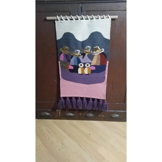 Metal 1970s Vintage Olga Fisch Mixed Metal & Wool Tapestry For Sale - Image 7 of 7