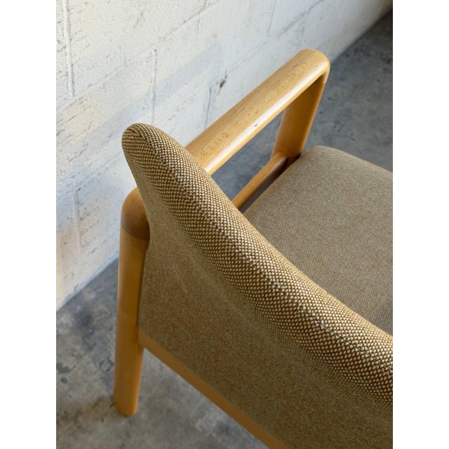 Gray Beechwood Upholstered Armchair Mid-Century Modern Vintage For Sale - Image 8 of 12