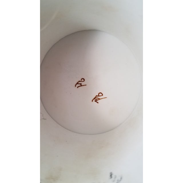 Early 21st Century Reticulated, Beaded, Hand Painted Porcelain Vase, Monogram Marks For Sale - Image 5 of 7