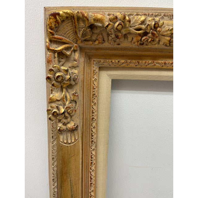 Gold French Louis Gold Carved Wood Picture Frame For Sale - Image 8 of 10