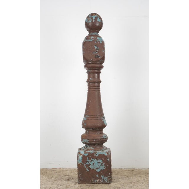 Pair of Antique Victorian 46.5 In. Cast Iron Newel Posts For Sale - Image 13 of 15