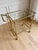 Metal Vintage Hollywood Regency Faux Bamboo Brass & Glass Bar Cart For Sale - Image 7 of 9