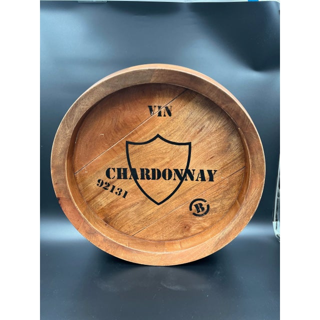 Ballard Designs Ballard Designs Chardonnay Medium Wine Barrel Wall Plaque Tray For Sale - Image 4 of 9