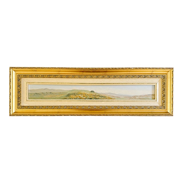 Vintage Italian Impressionist Panoramic Tuscan Landscape Oil Painting by Francesco Rosselli For Sale