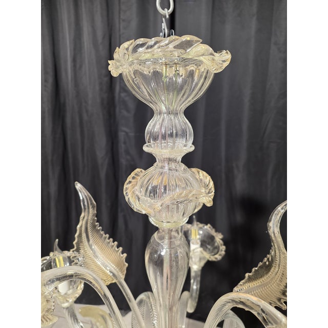 Mid-Century Modern Vintage Murano Glass Chandelier, 1980s For Sale - Image 3 of 14