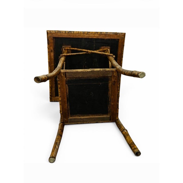 Goldenrod 19th Century English Chinoiserie Accent Table Featuring Tortoiseshell With Decorated Surfaces. For Sale - Image 8 of 8