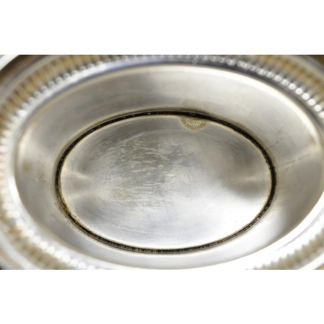 Vintage English Regency Silver Plated Small Lion Head Oval Desk Biscuit Barrel For Sale - Image 10 of 12