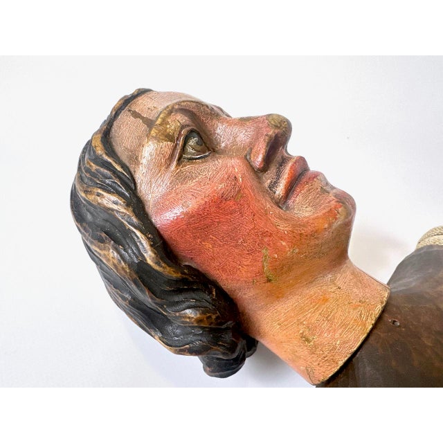Large Antique Czech Hand-Carved and Painted Theater Puppet Doll, 18th Century For Sale - Image 17 of 18