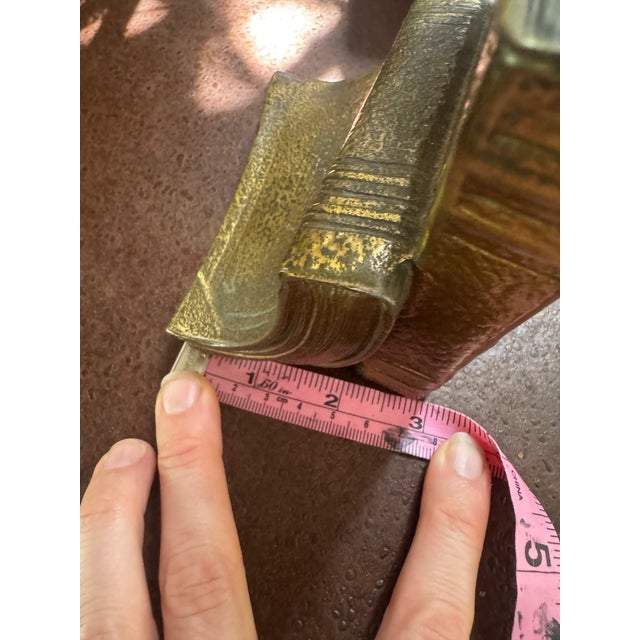 Vintage Leatherlines Books Brass Heavy Bookend Pair For Sale In Los Angeles - Image 6 of 9