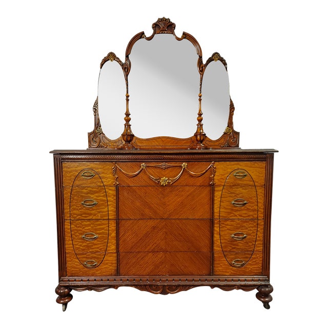 1930s Vintage Art Nouveau Dresser With Mirror Chairish