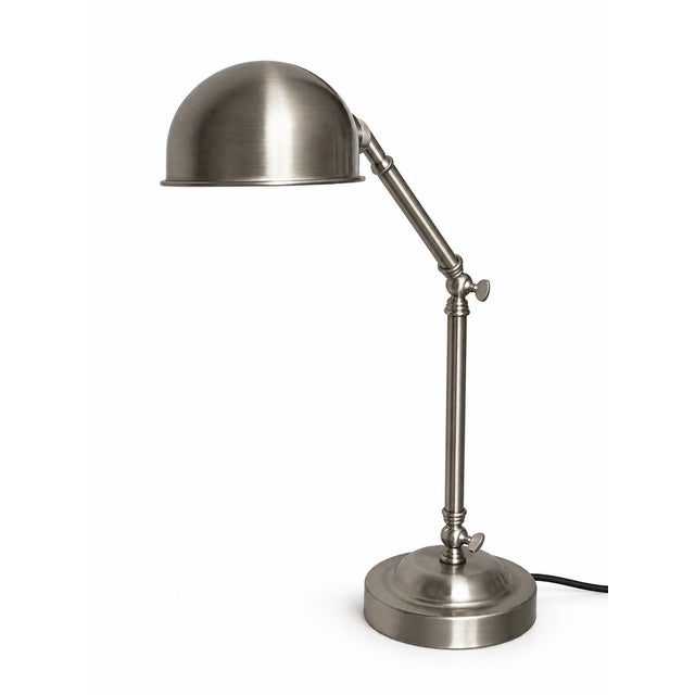 Contemporary Adjustable Industrial-Style Brushed Metal Task Lamp For Sale In Las Vegas - Image 6 of 9