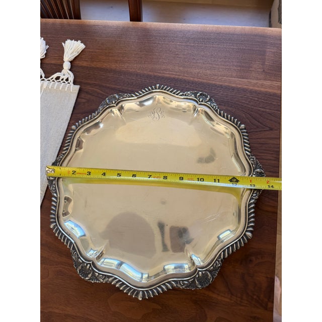 Late 19th Century Sterling Silver Serving Platter-Round For Sale - Image 5 of 5