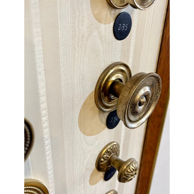 Mid 20th Century Vintage Framed Mercantile Brass Hardware Display For Sale - Image 5 of 14