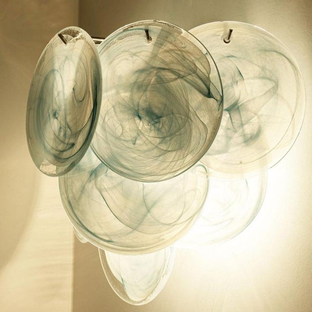 Large Murano Blue Glass Discs and Brass Wall Light, Italy, 1970 For Sale - Image 10 of 15