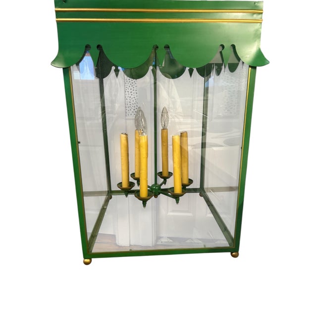 2000 - 2009 Contemporary Large Green Lantern For Sale - Image 5 of 6