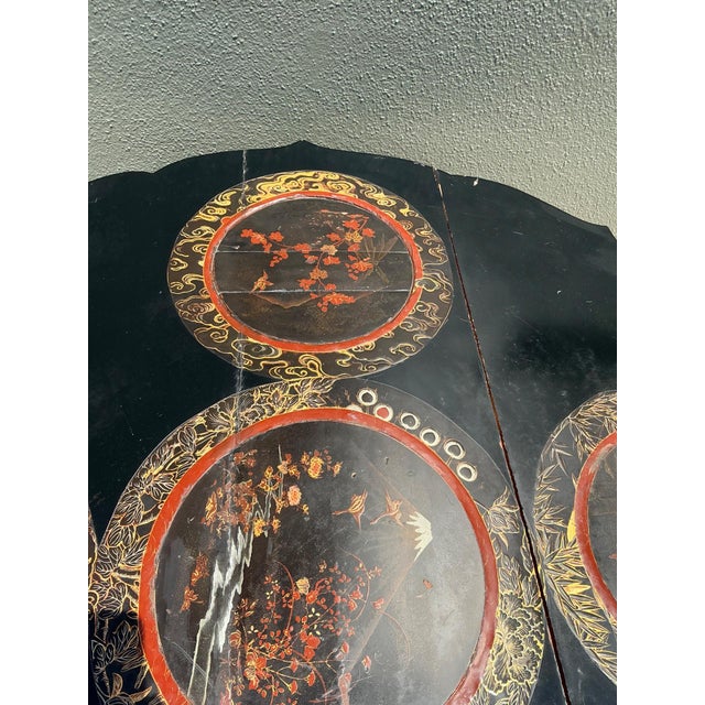 Vintage Victorian Chinese Export Lacquered Center Hall Table For Sale In West Palm - Image 6 of 17