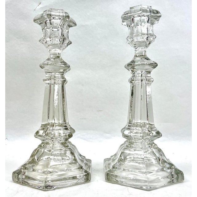 Crystal Candlesticks from Val Saint Lambert, Belgium, 1900s, Set of 2 For Sale - Image 6 of 14