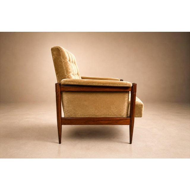 Móveis Provenzal Lounge Chair in Jacaranda & Champagne Mohair Velvet, Brazil, 1960s For Sale - Image 16 of 16
